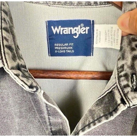 Vintage Wrangler Brushpopper Black Grey Striped Western Rodeo Cowboy X-Long - Picture 4 of 13